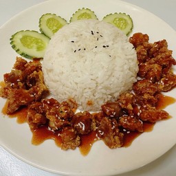 ข้าวไก่กรอบซอสเทริยากิ