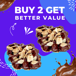 ครอฟเฟิลช็อคโกแลตอัลมอนด์ 2 ชิ้น