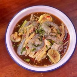 ตำปลาร้าหน่อไม้กุ้งสด/ลวก