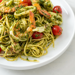 I7 สปาเก็ตตี้ซีฟู๊ดซอสเพสโต้ [Spaghetti Seafood Pesto Sauce]