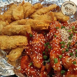 ไก่ทอดไม่มีกระดูกเคลือบซอส Two-Tone (เลือกได้ 2 ซอส)