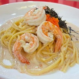 สปาเก็ตตี้ซอสครีมกุ้งสด