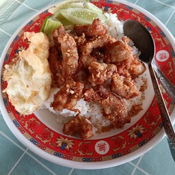 ข้าวหน้าหมูทอด