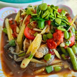 ตำแตง ปูปลาร้า กุ้งสด