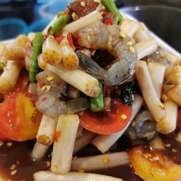 ตำไหลบัว ปูปลาร้า กุ้งสด