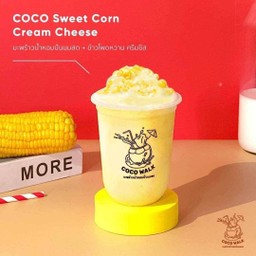 มะพร้าวน้ําหอมปั่นนมสด + ข้าวโพดหวานครีมชีส