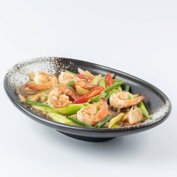 ผัดหน่อไม้กุ้งสด