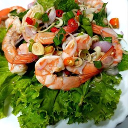 ยำตะไคร้กุ้งสด