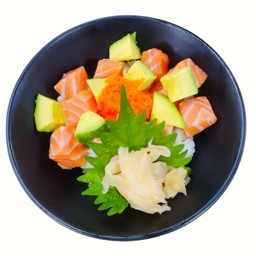 ข้าวหน้าแซลมอน อโวคาโด Salmon Avocado Don