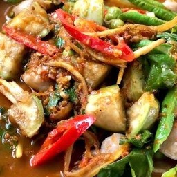 แกงป่าลูกชิ้นปลากราย