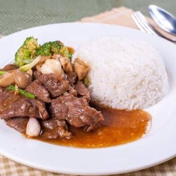 หมูสับผสมหมูชิ้น น้ำมันหอย