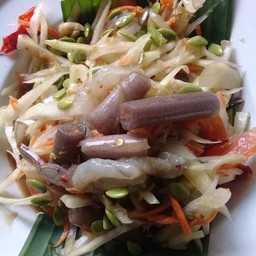 ตำสายบัวกุ้งสด