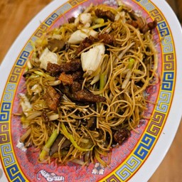 หมี่ซั่วผัดแห้งปู+บะเต็ง