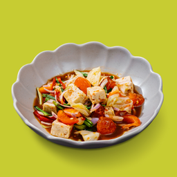 ยำหมูยอไข่แดงเค็ม  -  Spicy Salad With Vietnamese Sausage And Slated Egg Yolk