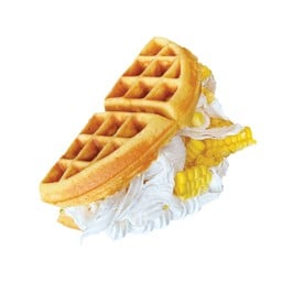 (แป้งสูตรใหม่ไร้นม) วาฟเฟิลครีมสดมะพร้าวข้าวโพด Coco-Corns-Cream