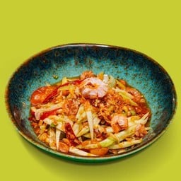 ตำมะม่วงปลาร้ากุ้งป่น  -  Spicy Mango Salad Lao-Style