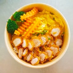 ข้าวหมูสามชั้นทอด+ไข่