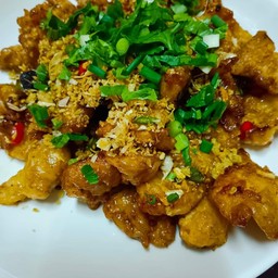 คั่วพริกเกลือราดข้าว