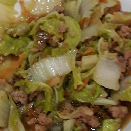 หมูสับผัดผักกาดขาว