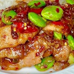 สามชั้นสะตอผัดกะปิ ( กับข้าว )