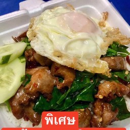 ผัดคะน้าหมูทอด(ราดข้าว)