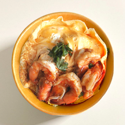 ข้าวไข่ข้น+ทอดกระเทียม (ราดข้าว)