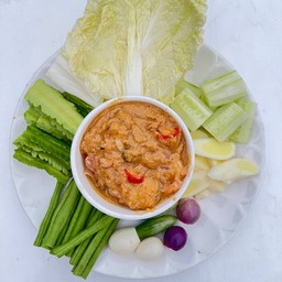 หลนปูม้า พร้อมชุดผัก