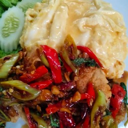 ข้าวไข่ข้นกระเพราปลาดอร์รี่