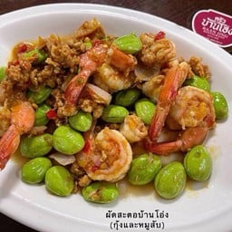 ผัดสะตอกุ้ง หมูสับ