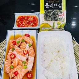 ชุดพร้อมทานท้องแซลมอนดอง