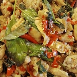 ไก่ผัดโหระพา