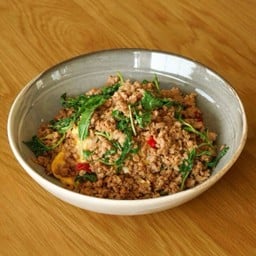 กะเพราหมูสับไข่ข้น