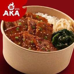 ข้าวหน้าหมูสามชั้นซอสสไปซี่