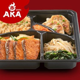 เบนโตะข้าวกระเทียมแซลมอนเทริยากิ