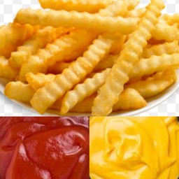 [อร่อยซ่ากับโค้ก] เฟรนฟราย ชุดใหญ่ [เส้นหยัก]  ฟรี!! ชีส +  โค้ก ออริจินัล (กระป๋อง)