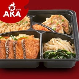 เบนโตะข้าวกระเทียมแซลมอนเทริยากิ