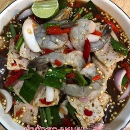 ยำกุ้งสด+หมูยอ&ปาร้า&ไม่ร้า