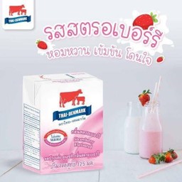 นม UHT รสสตรอเบอร์รี่ ขนาด 125 มล.