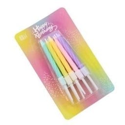 เทียนวันเกิดสั้นคละสีสดใส