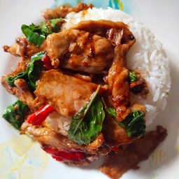 ข้าวกระเพราหมูชิ้น