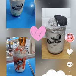 หอมกะลามะพร้าวเผาปั่น นมสด