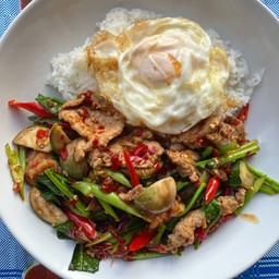 ข้าว&หมูผัดขี้เมา+ไข่ดาว