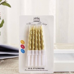 เทียนวันเกิดสั้นเมทัลลิค-สีทอง