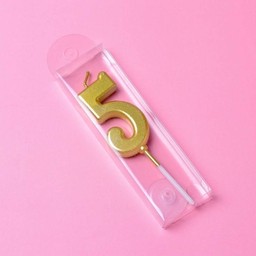 เทียนปักเค้กตัวเลขสีทอง เลข5