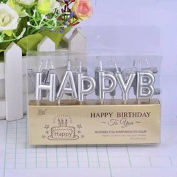 เทียนปักเค้กHBD-ตัวอักษรสีเงิน