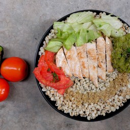 Vegan Chicken Guacamole Grain Bowl
