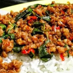 Rice With Basil And Minced Pork