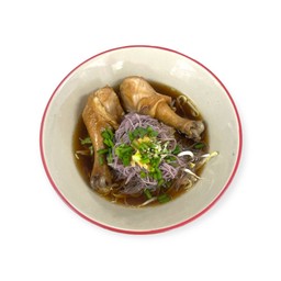 เส้นหมี่ไรซ์เบอร์รี่ ไก่ตุ๋นน้ำแดง