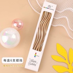 เทียนวันเกิดแบบเกลียว-สีทอง