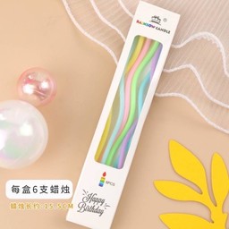 เทียนวันเกิดแบบเกลียว-สีพาสเทลอ่อน